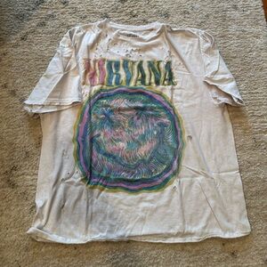 NIRVANA White Smiley Face Tee